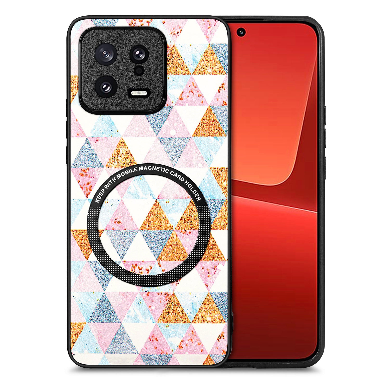 For Xiaomi 13 5G Pattern Printing Metal Ring Design Phone Case PC TPU PU Leather Coated Protective Cover For Xiaomi 13 5G Pattern Printing Metal Ring Design Phone Case PC TPU PU Leather Coated Protective Cover
